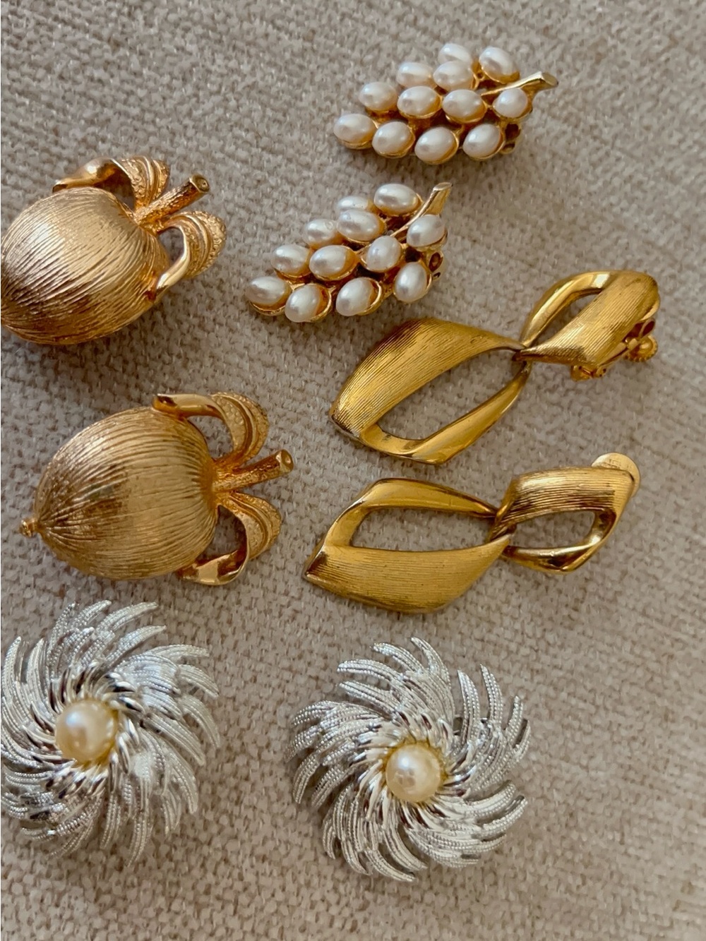 Vintage signed clip on earring lot of (4) Sarah Coventry, Napier, ART Set